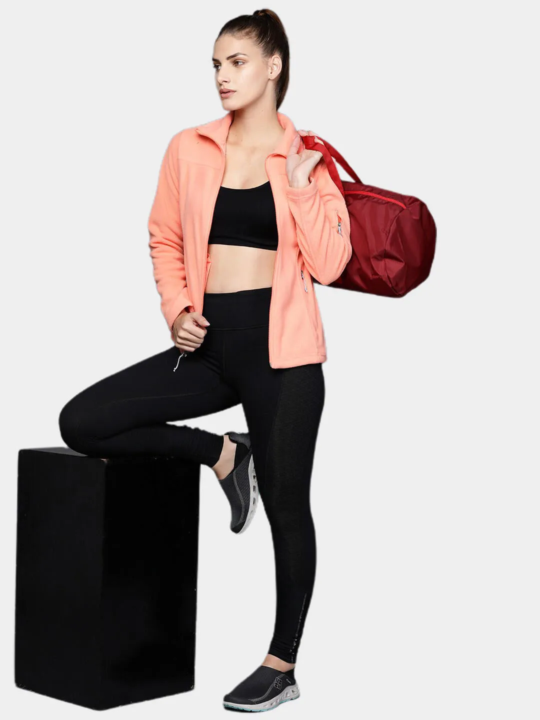 Columbia Women Orange Fast Trek II Fleece Jacket