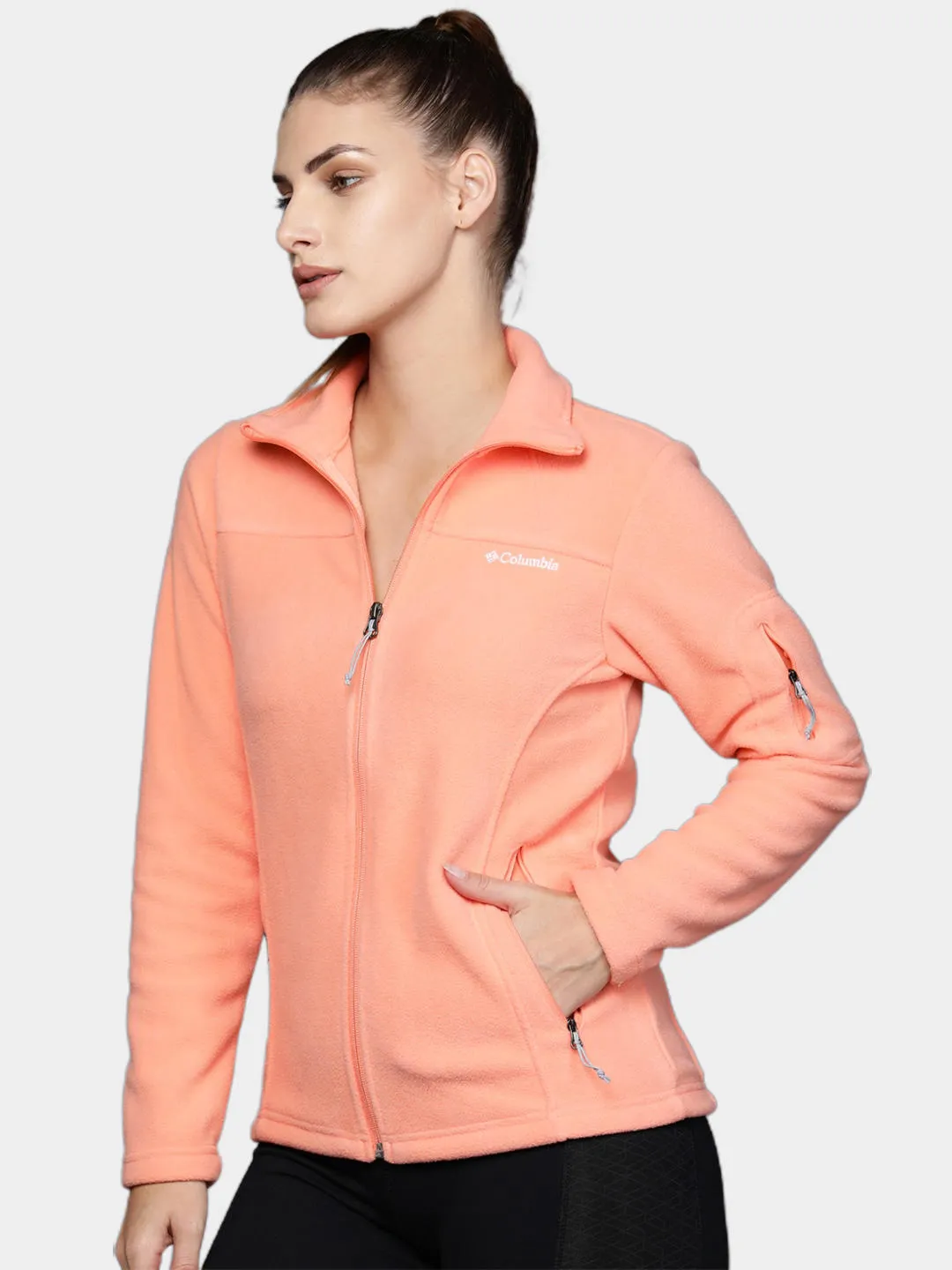 Columbia Women Orange Fast Trek II Fleece Jacket