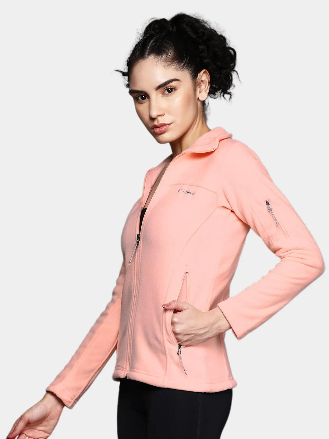 Columbia Women Orange Fast Trek II Fleece Jacket