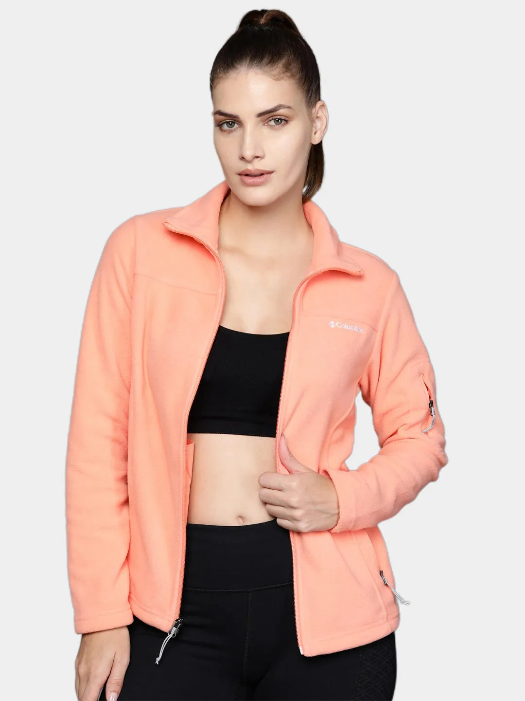 Columbia Women Orange Fast Trek II Fleece Jacket