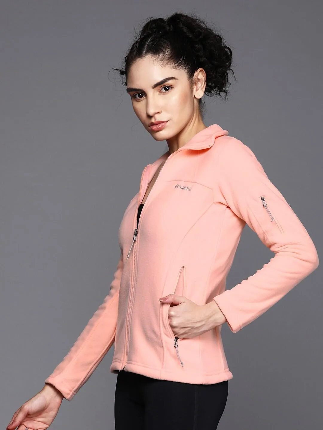 Columbia Women Orange Fast Trek II Fleece Jacket