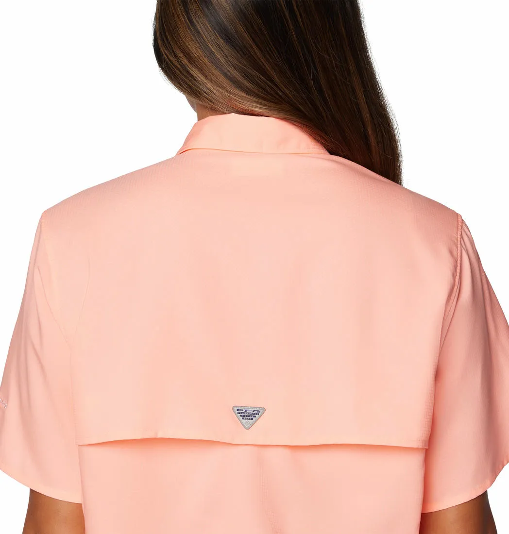 Columbia Women Orange Omni-Shade Tamiami II Short Sleeve Shirt