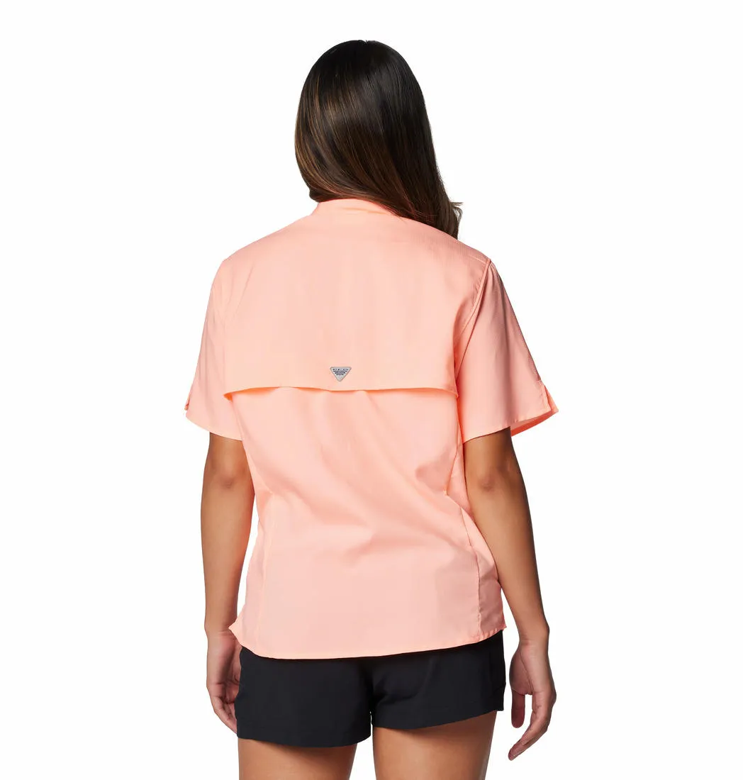 Columbia Women Orange Omni-Shade Tamiami II Short Sleeve Shirt