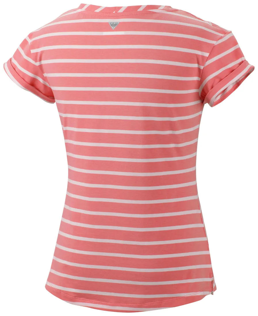Columbia Women Orange Omni-Wick Reel Beauty II Tshirt