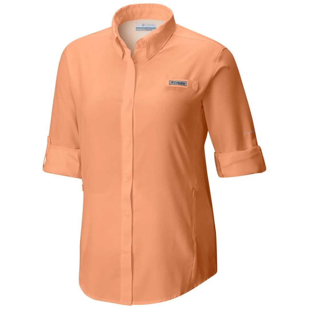 Columbia Women Orange Omni-Wick Tamiami II Long Sleeve Shirt