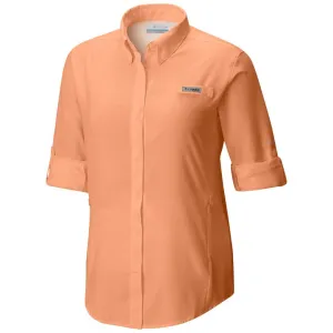 Columbia Women Orange Omni-Wick Tamiami II Long Sleeve Shirt