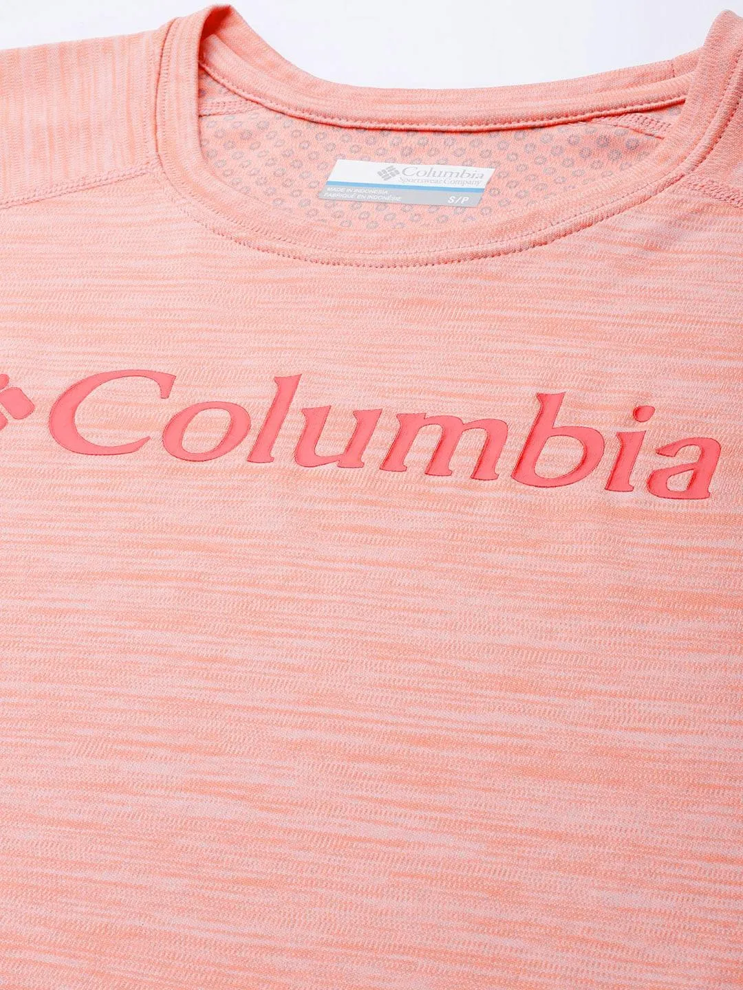 Columbia Women Peach Omni-Freeze W Zero Rules Graphic Crew Tshirt