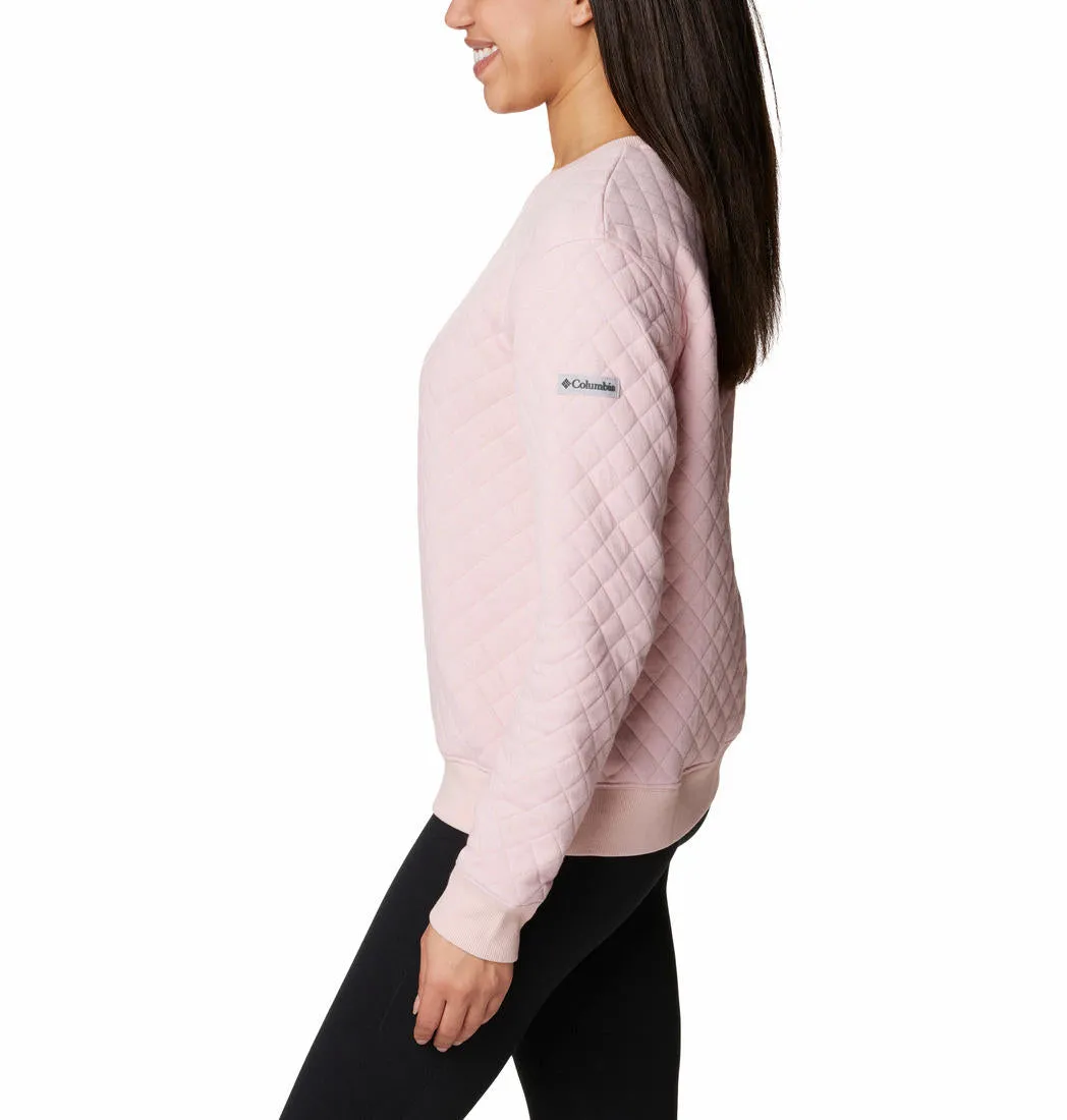 Columbia Women Pink Lodge Quilted Crew Pullover