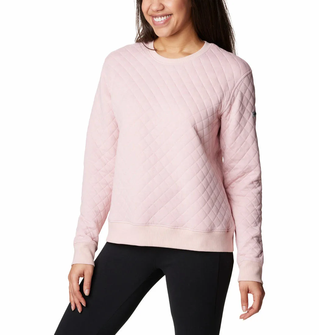 Columbia Women Pink Lodge Quilted Crew Pullover