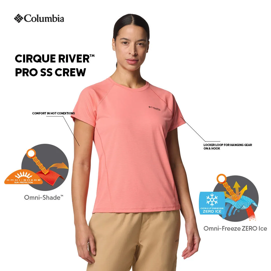 Columbia Women Pink Omni-Freeze Cirque River Pro Crew Tshirt