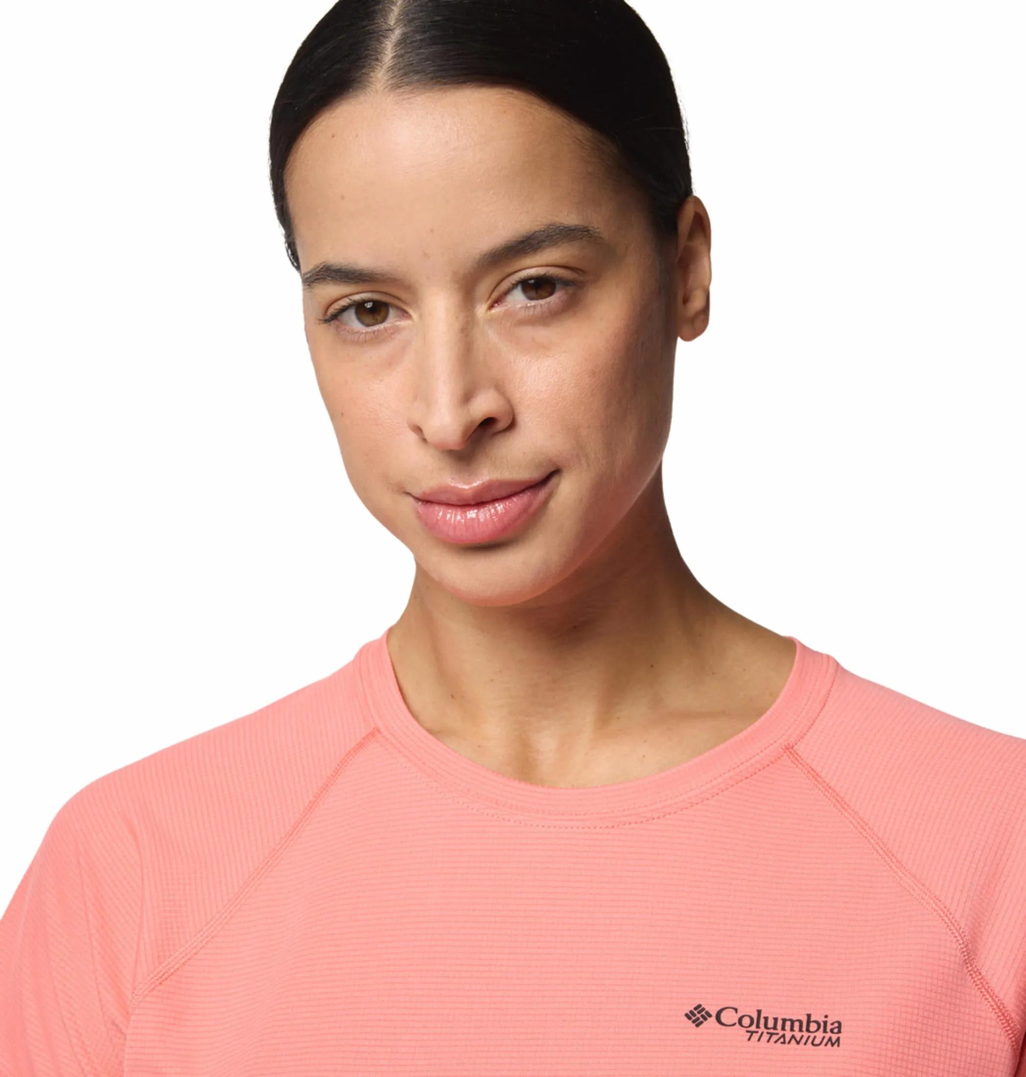 Columbia Women Pink Omni-Freeze Cirque River Pro Crew Tshirt
