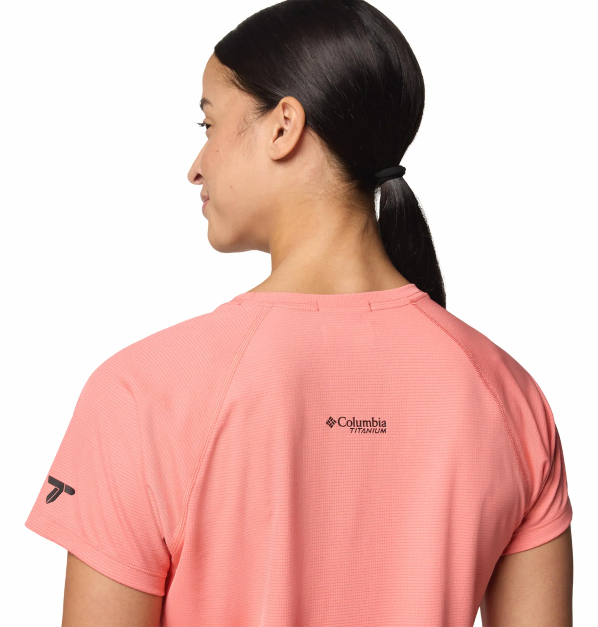 Columbia Women Pink Omni-Freeze Cirque River Pro Crew Tshirt