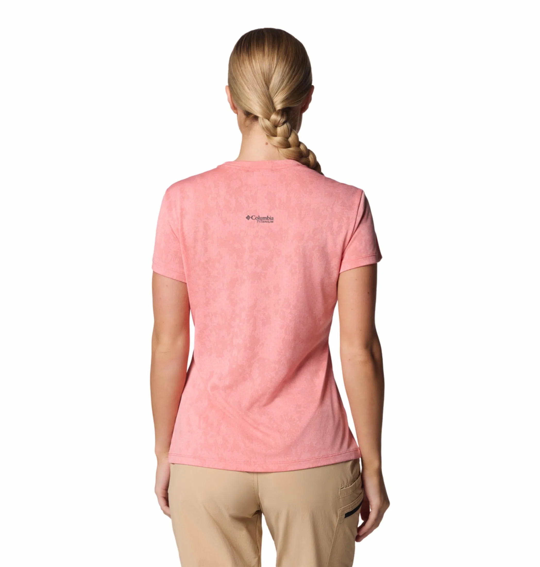 Columbia Women Pink Omni-Wick Bluebird Canyon Crew Tshirt