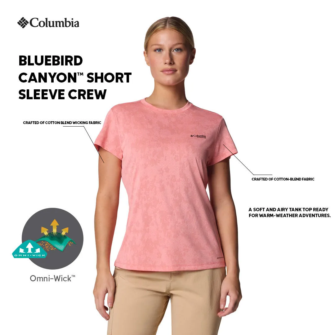 Columbia Women Pink Omni-Wick Bluebird Canyon Crew Tshirt