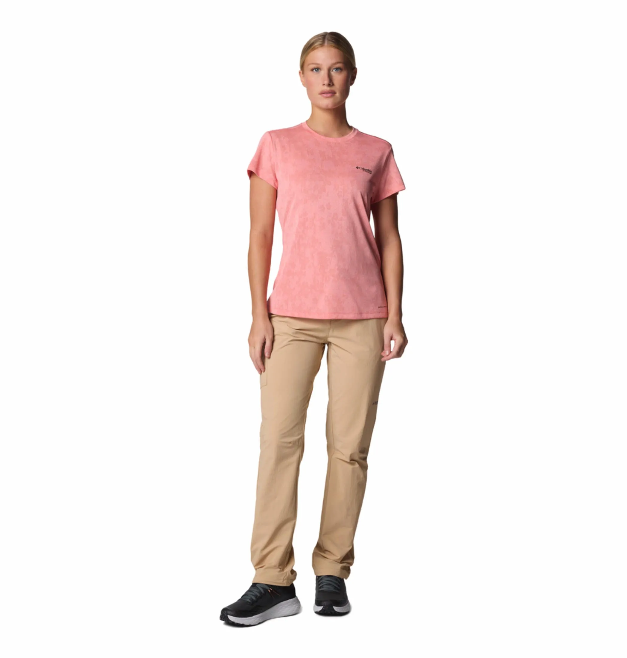 Columbia Women Pink Omni-Wick Bluebird Canyon Crew Tshirt