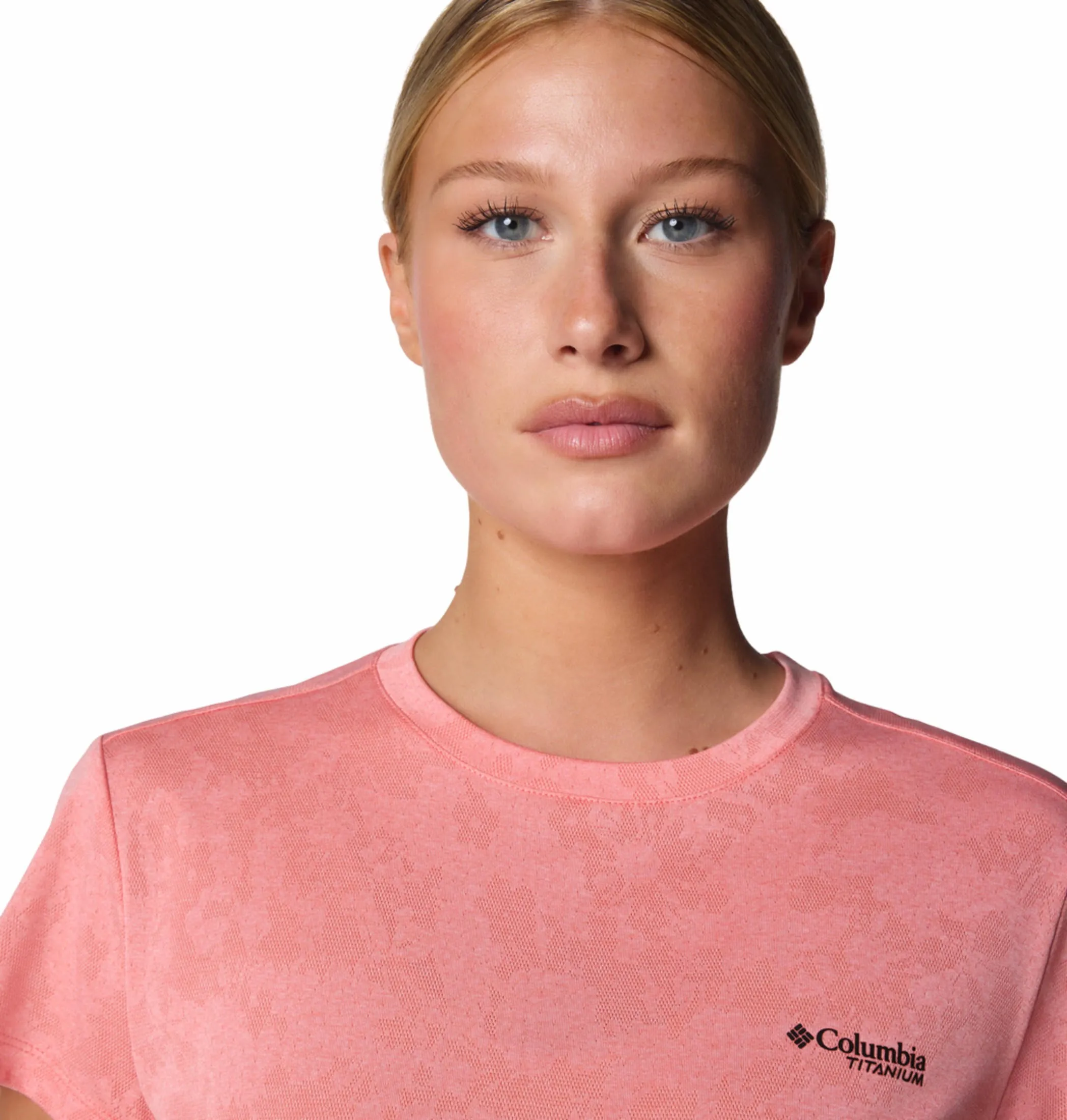 Columbia Women Pink Omni-Wick Bluebird Canyon Crew Tshirt