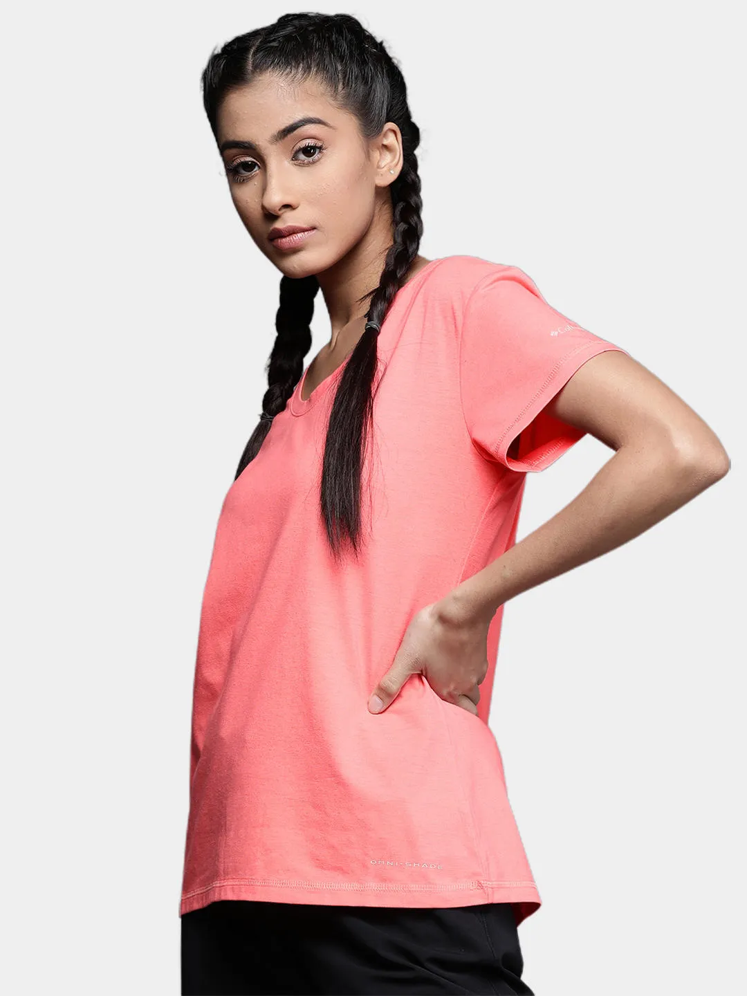 Columbia Women Pink Omni-Wick Sun Trek Tshirt