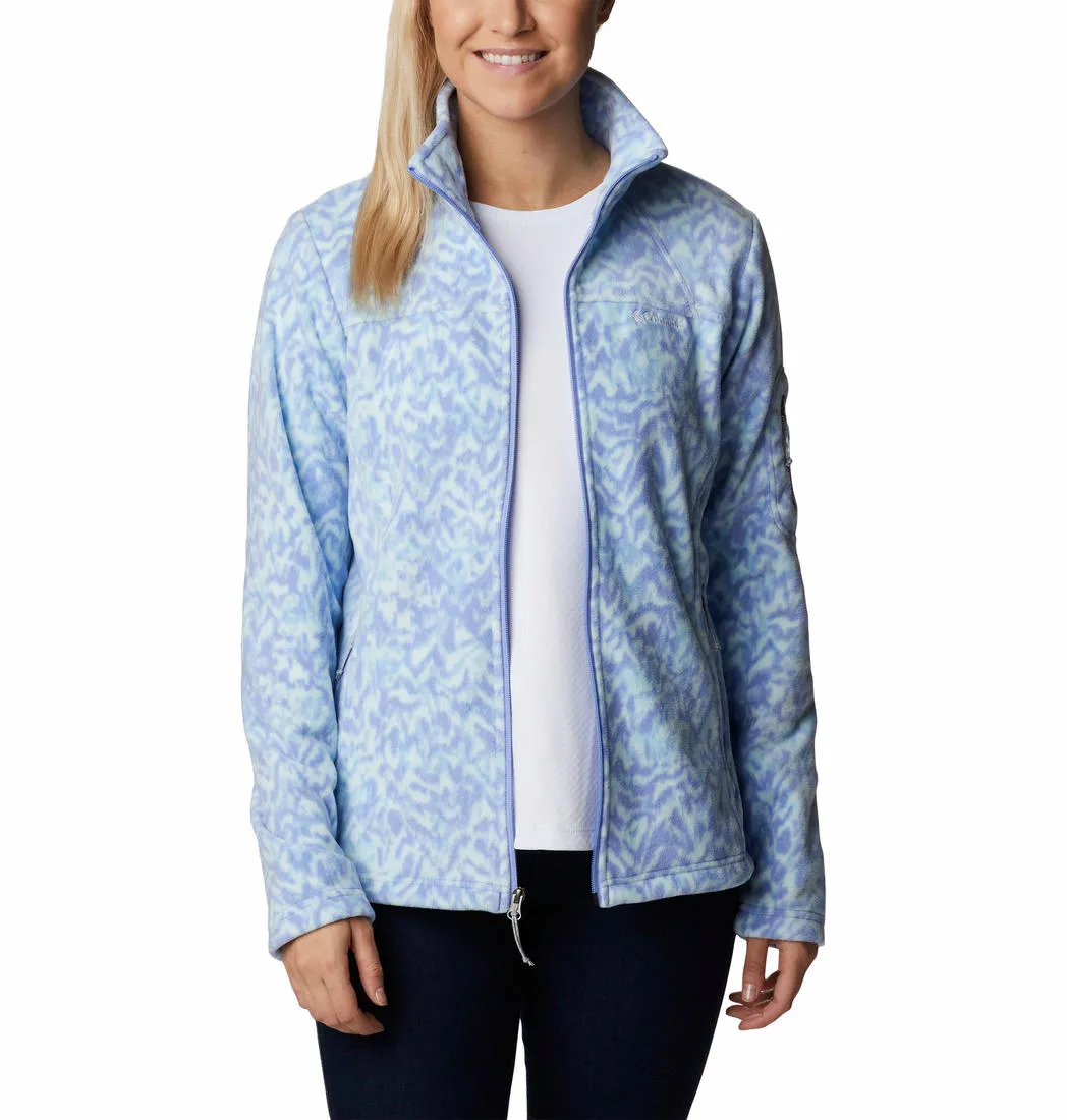Columbia Women Purple Fast Trek Printed Fleece Jacket