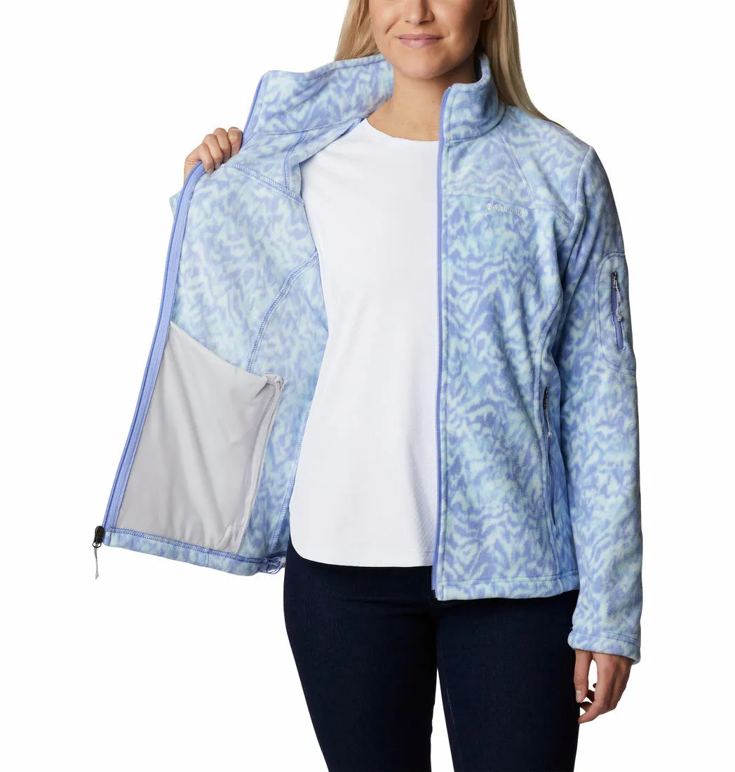 Columbia Women Purple Fast Trek Printed Fleece Jacket