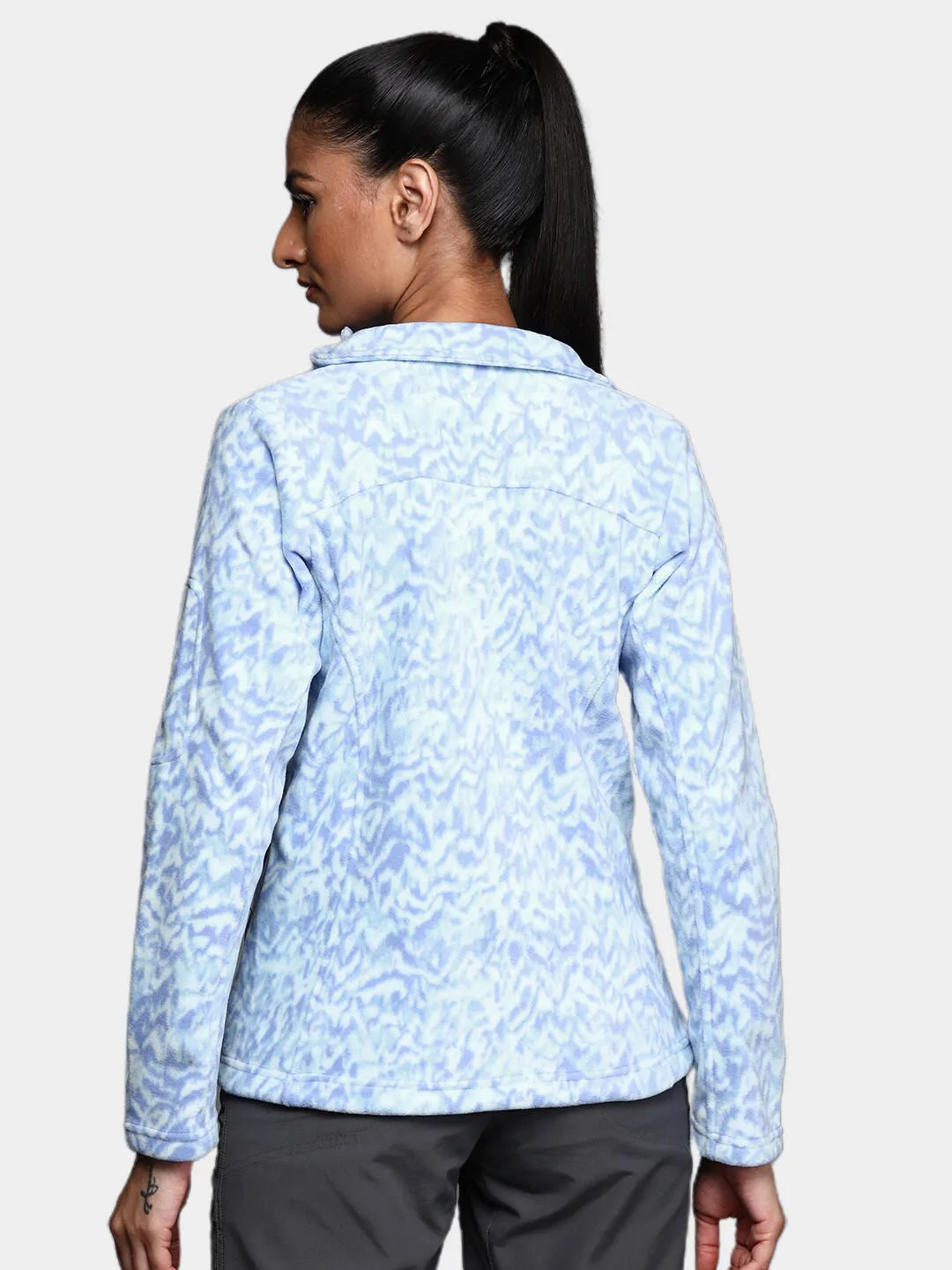 Columbia Women Purple Fast Trek Printed Fleece Jacket