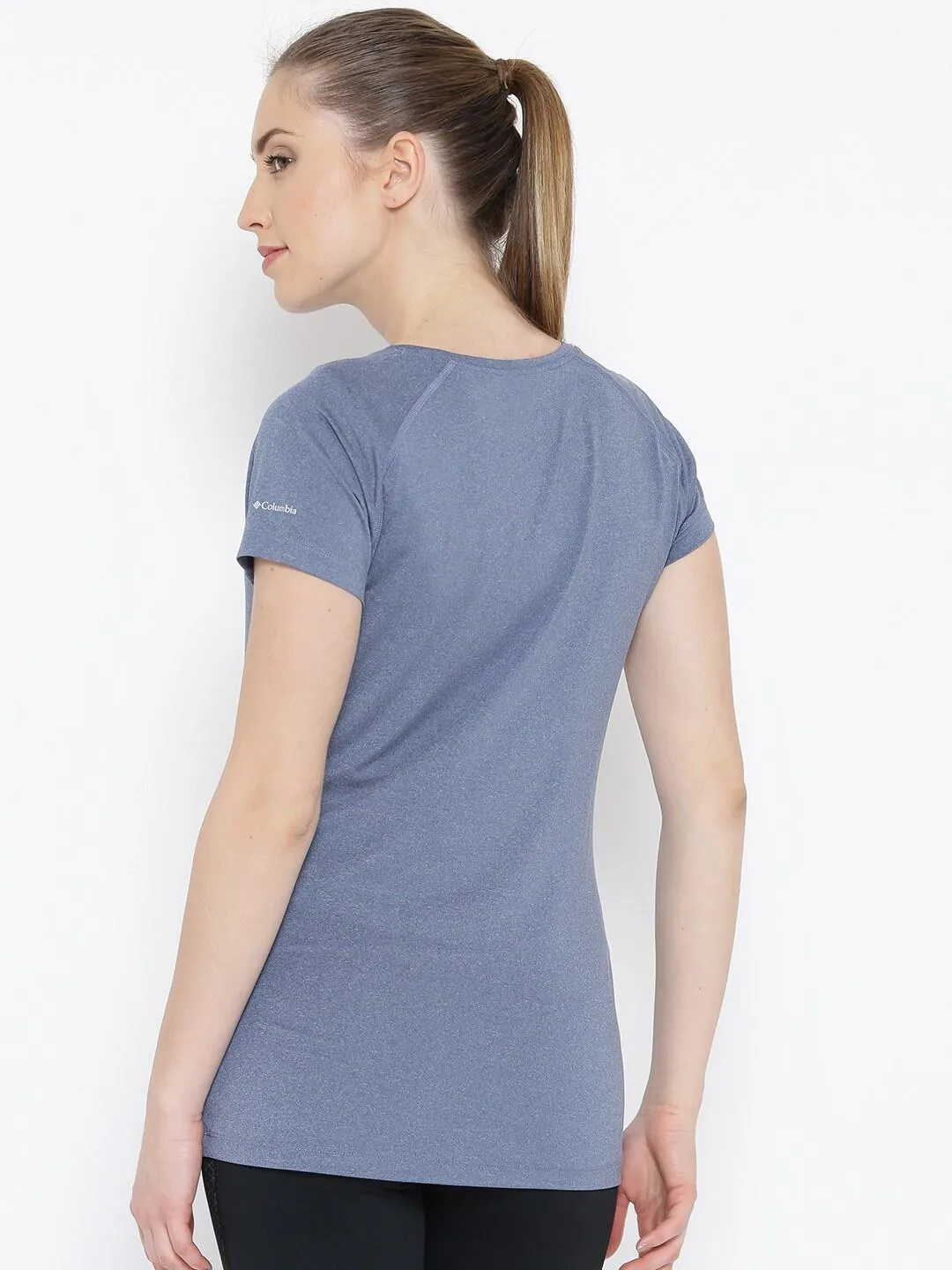 Columbia Women Purple Omni-Wick Tuk Mountain Tshirt
