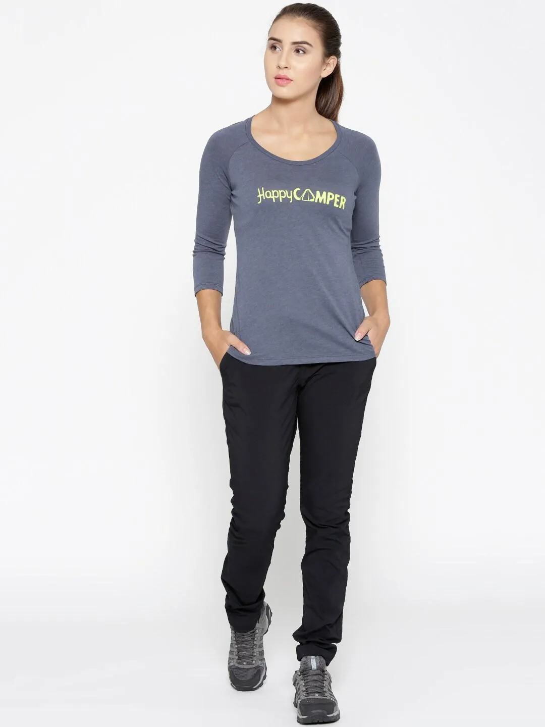 Columbia Women Purple Weekend Explorer 3/4 Tshirt
