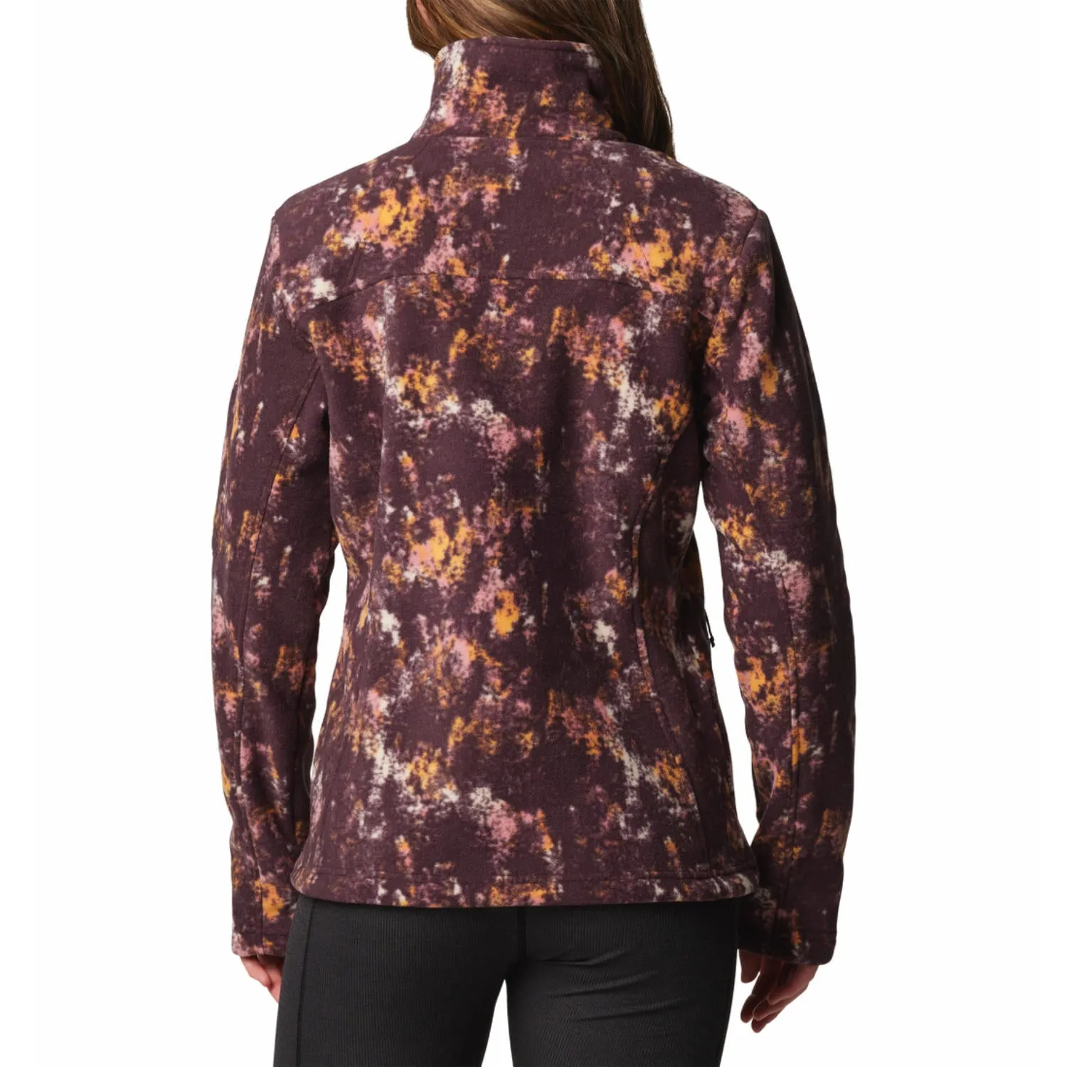 Columbia Women Red Fast Trek Printed Fleece Jacket
