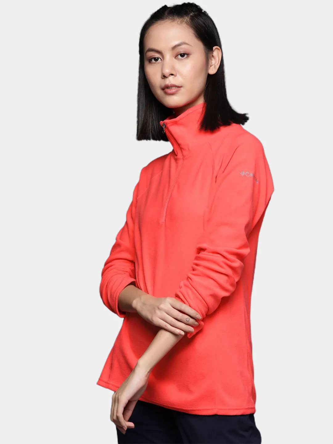 Columbia Women Red Glacial IV Half Zip Fleece