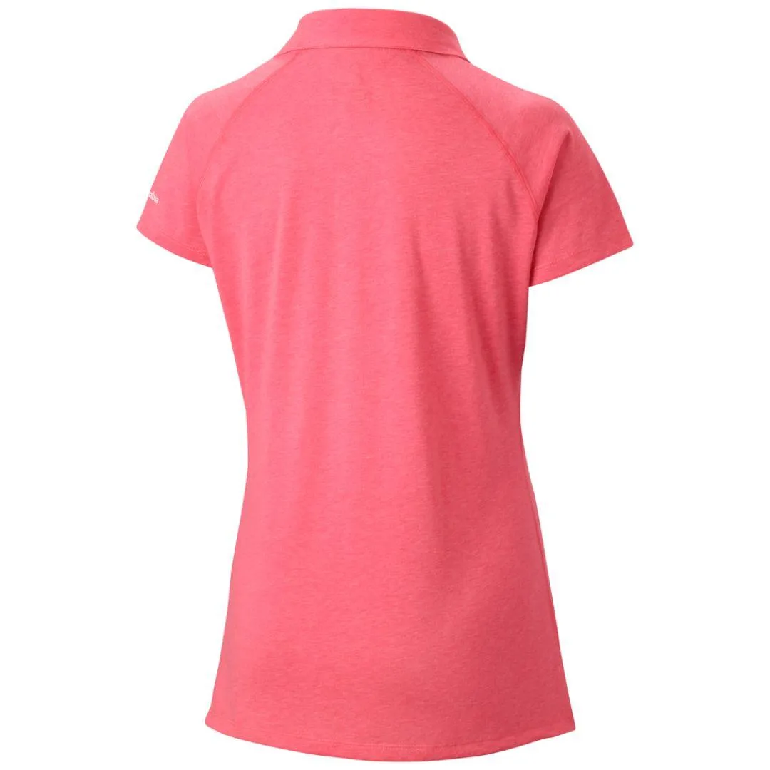 Columbia Women Red Omni-Freeze Silver Ridge Zero Polo Tshirt