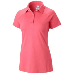 Columbia Women Red Omni-Freeze Silver Ridge Zero Polo Tshirt