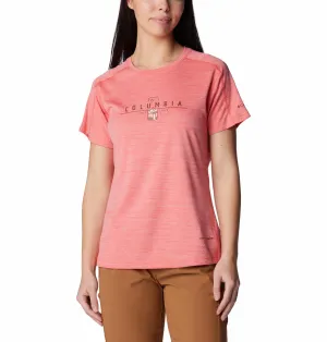 Columbia Women Red Omni-Freeze W Zero Rules Graphic Crew Tshirt