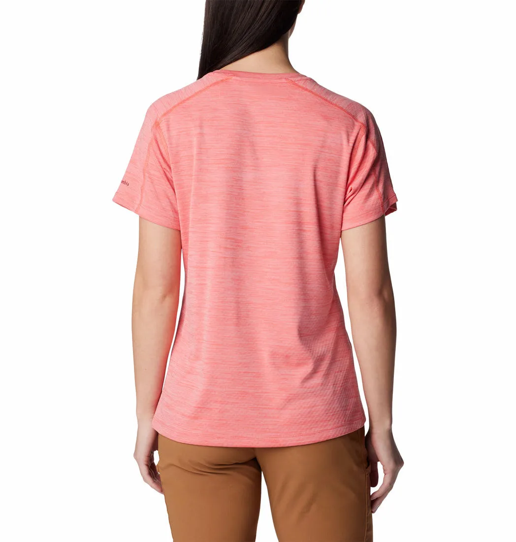 Columbia Women Red Omni-Freeze W Zero Rules Graphic Crew Tshirt