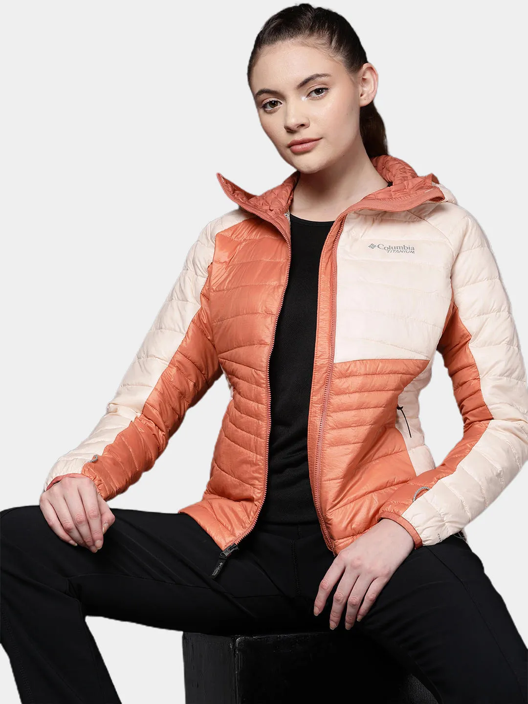 Columbia Women Red Omni-Heat Infinity Platinum Peak Hooded Jacket