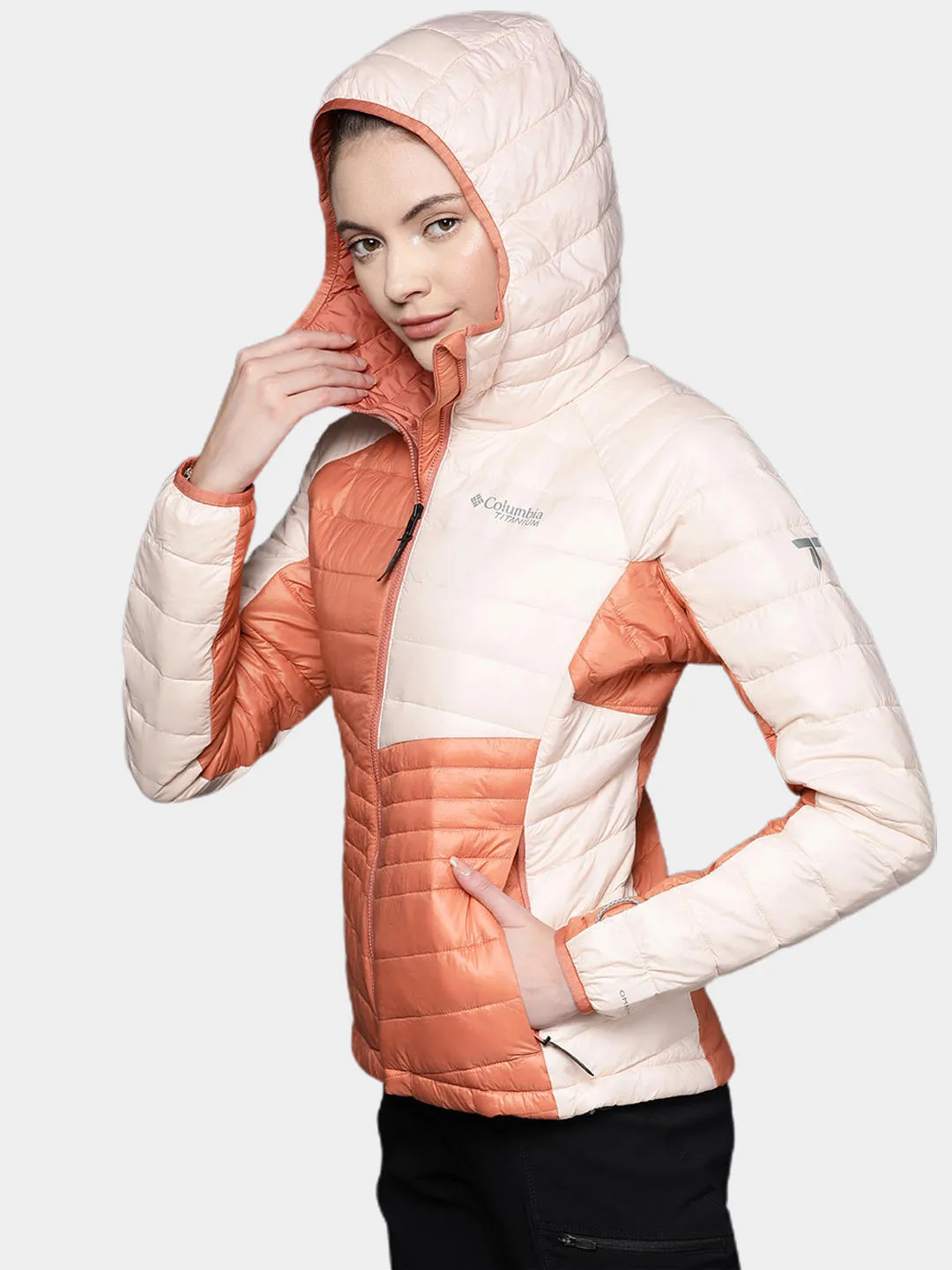 Columbia Women Red Omni-Heat Infinity Platinum Peak Hooded Jacket