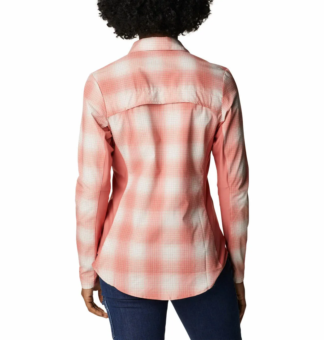 Columbia Women Red Omni-Shield Claudia Ridge Long Sleeve Shirt