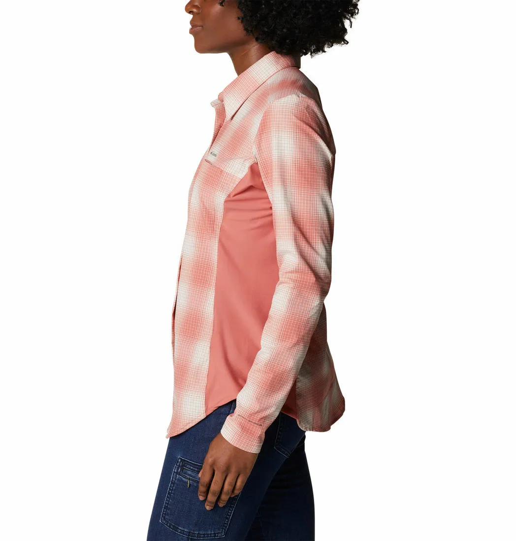 Columbia Women Red Omni-Shield Claudia Ridge Long Sleeve Shirt