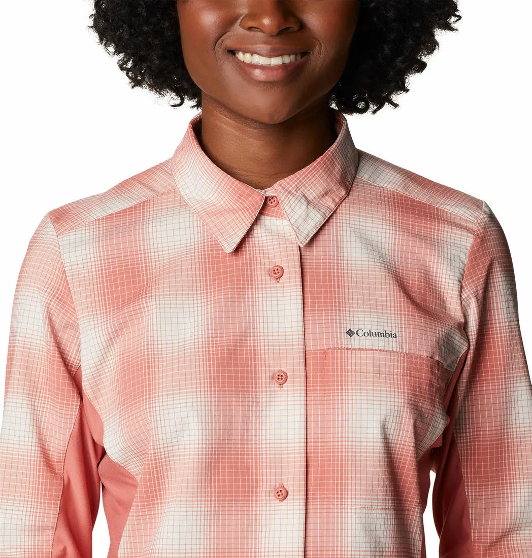 Columbia Women Red Omni-Shield Claudia Ridge Long Sleeve Shirt