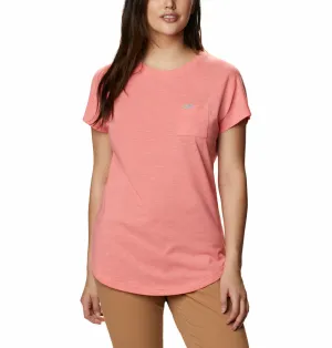 Columbia Women Red Omni-Wick Cades Cape Tshirt