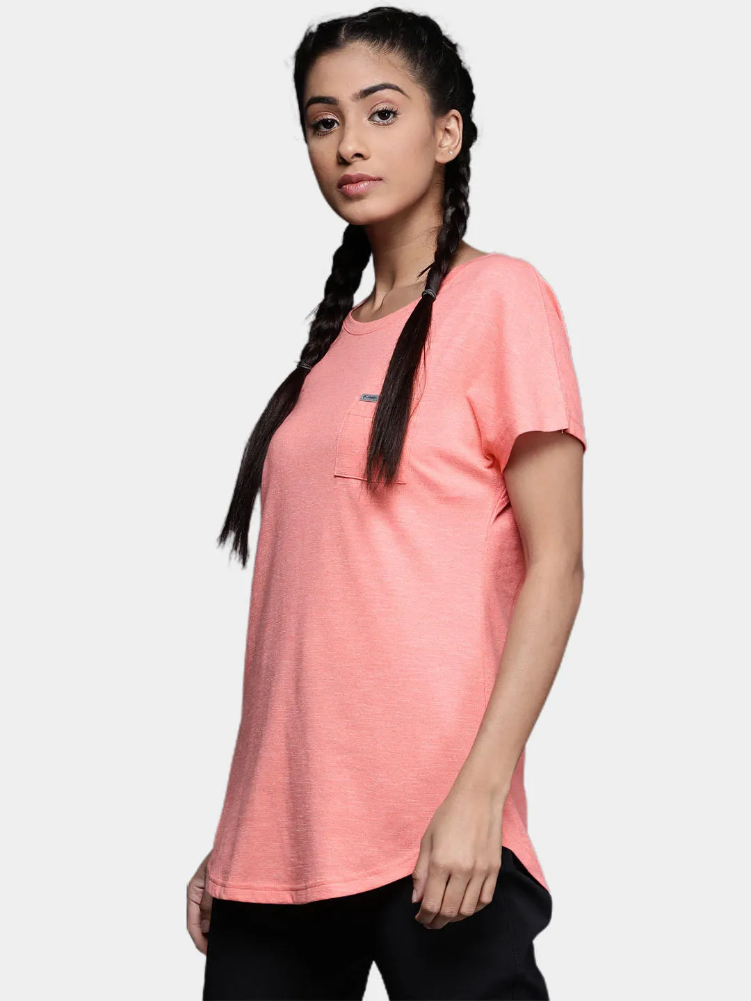 Columbia Women Red Omni-Wick Cades Cape Tshirt