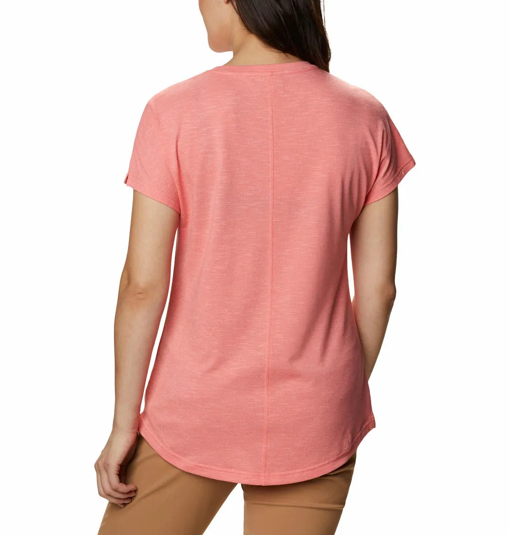 Columbia Women Red Omni-Wick Cades Cape Tshirt