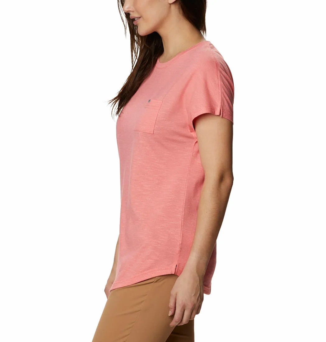 Columbia Women Red Omni-Wick Cades Cape Tshirt