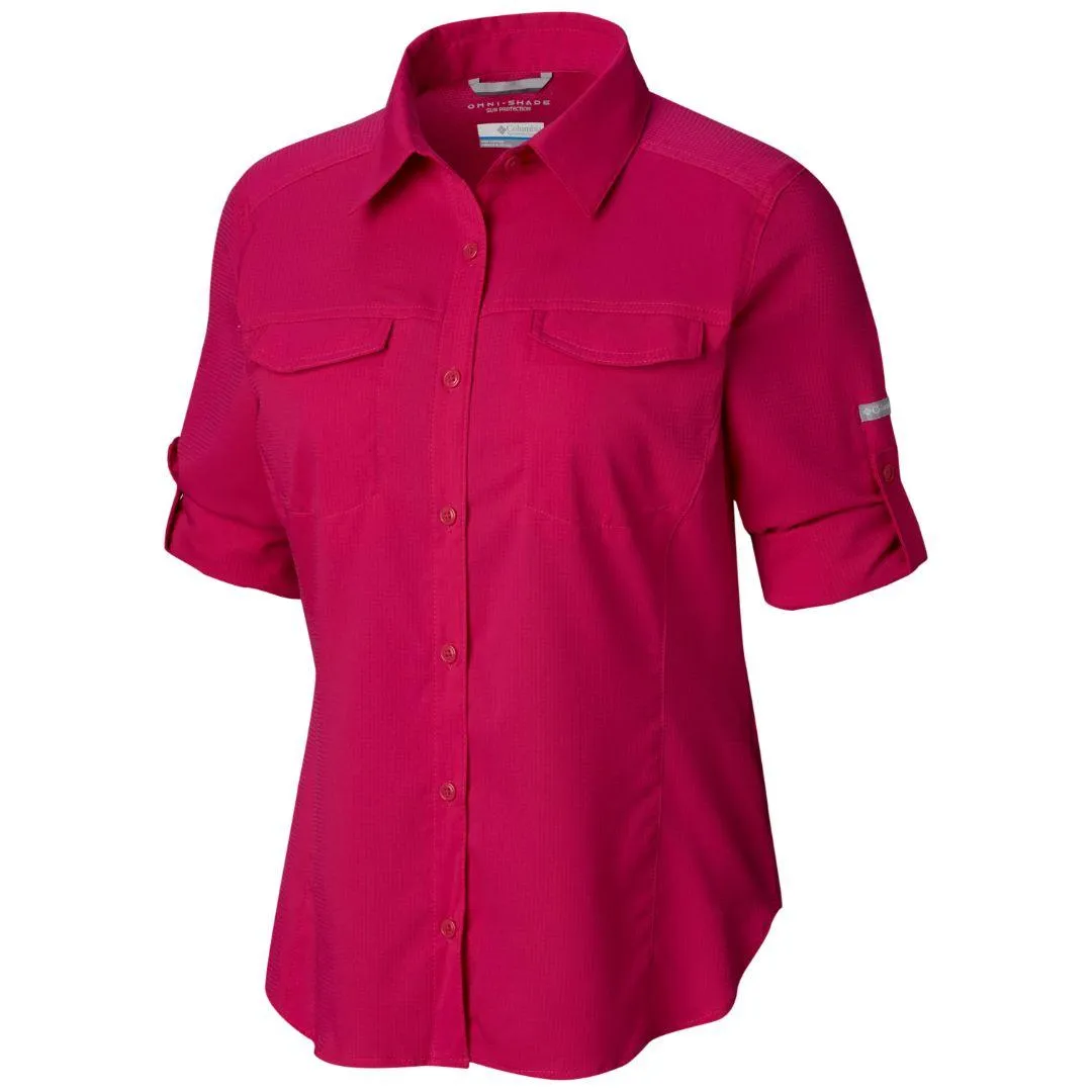 Columbia Women Red Omni-Wick Silver Ridge Lite Long Sleeve Shirt