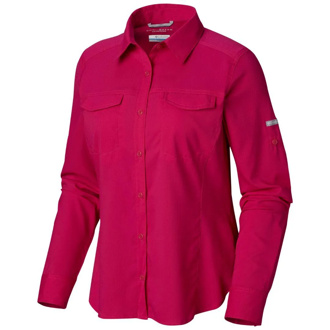 Columbia Women Red Omni-Wick Silver Ridge Lite Long Sleeve Shirt