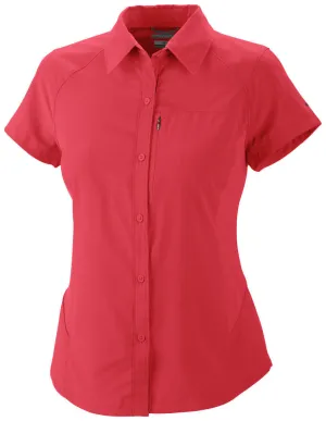 Columbia Women Red Omni-Wick Silver Ridge Short Sleeve Shirt