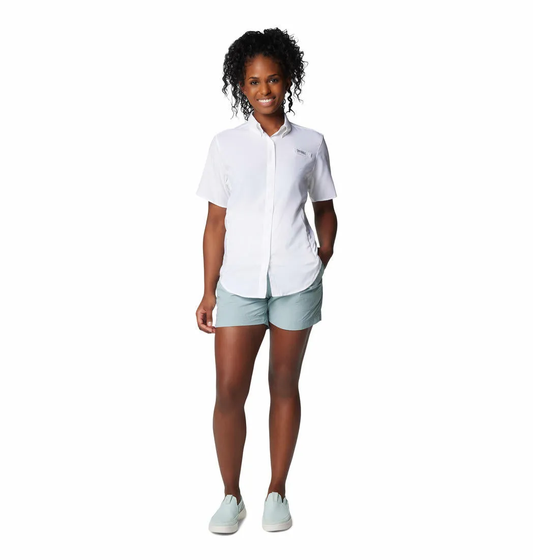 Columbia Women White Omni-Shade Tamiami II Short Sleeve Shirt