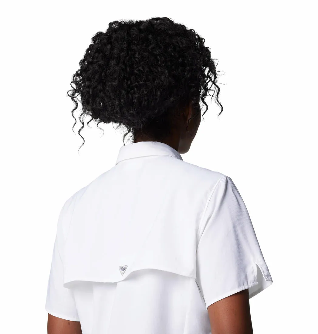 Columbia Women White Omni-Shade Tamiami II Short Sleeve Shirt