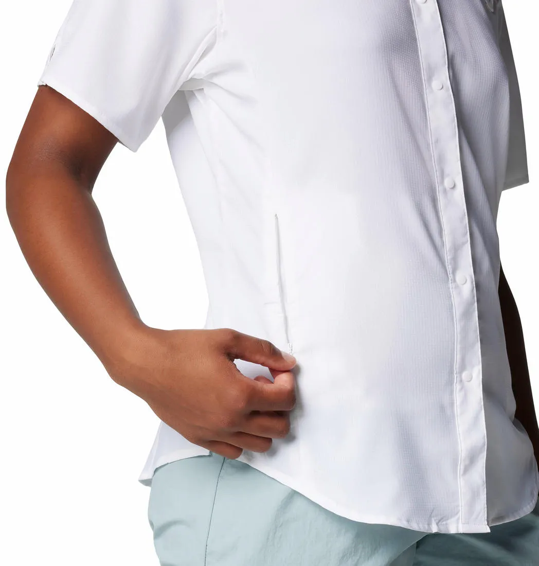 Columbia Women White Omni-Shade Tamiami II Short Sleeve Shirt