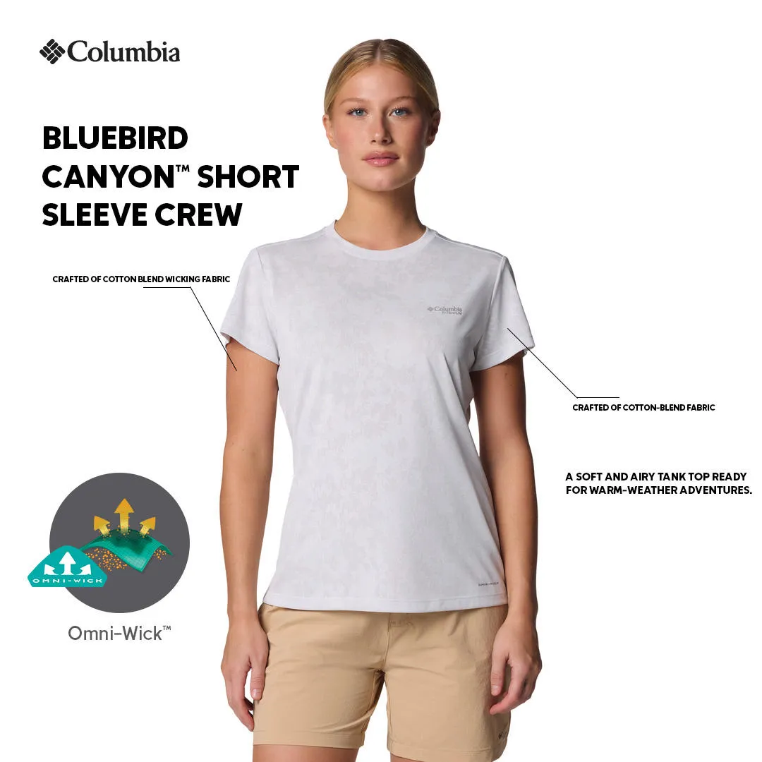 Columbia Women White Omni-Wick Bluebird Canyon Crew Tshirt