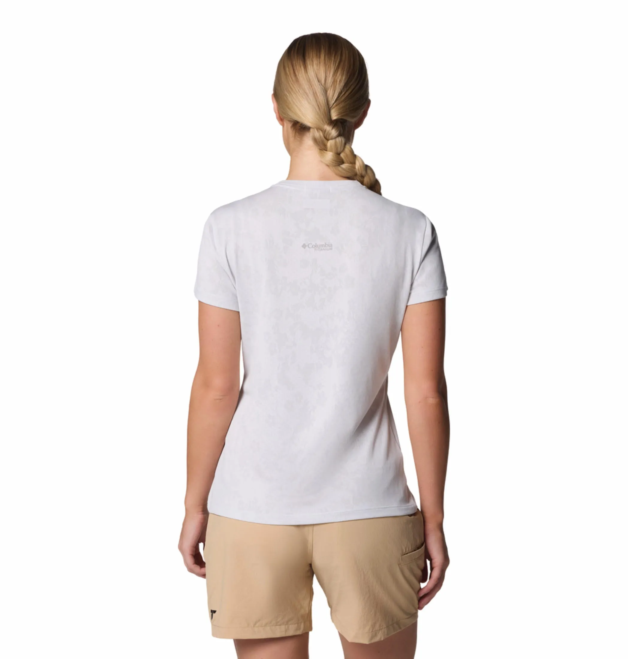 Columbia Women White Omni-Wick Bluebird Canyon Crew Tshirt