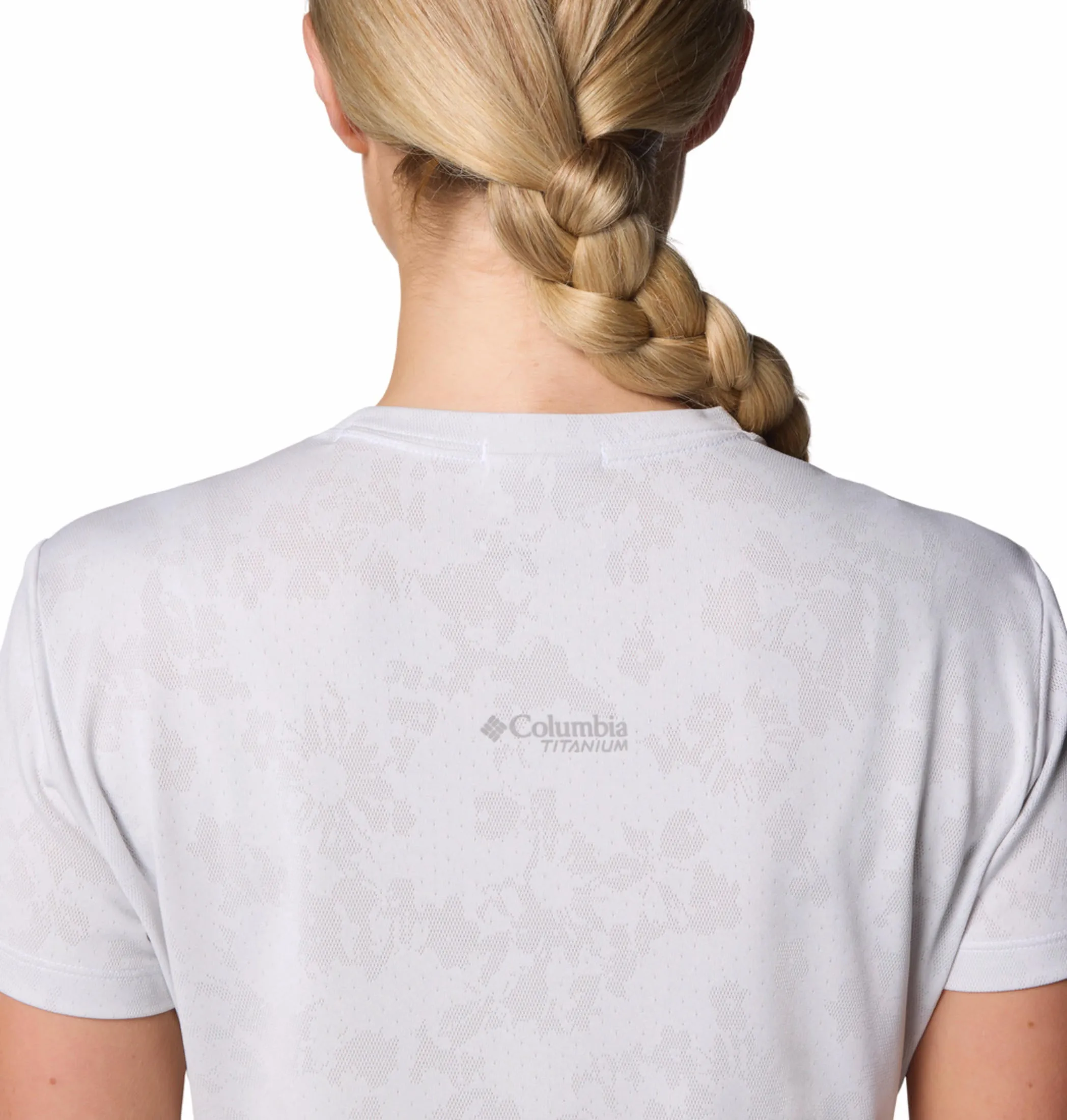 Columbia Women White Omni-Wick Bluebird Canyon Crew Tshirt